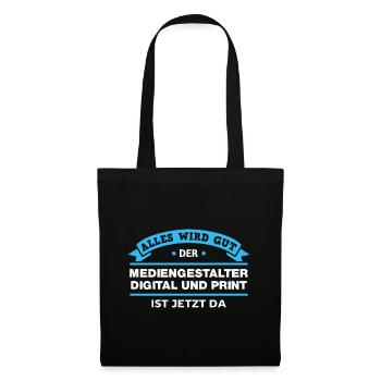 Mediengestalter Digital Print Design für Profis - Stoffbeutel - Schwarz - Vorne