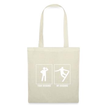 Ihr Ehemann - Mein Ehemann - Radikales Snowboardin - Stoffbeutel - Natur - Vorne
