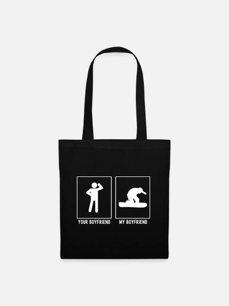 Dein Freund - Mein Freund - Snowboarding Board - Stoffbeutel - Schwarz