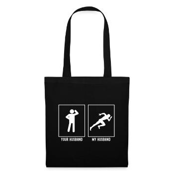 Votre mari - Mon mari - Illustration en cours - Sac en tissu - noir - Devant