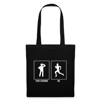Votre mari - moi - entraînement de course à pied - Sac en tissu - noir - Devant