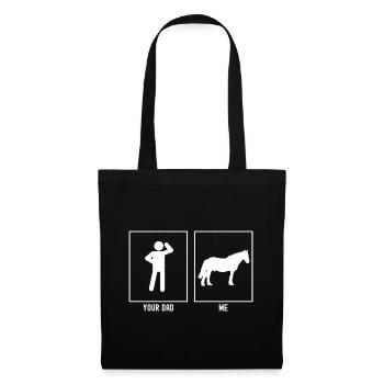 Ton père - moi - cheval calme - Sac en tissu - noir - Devant