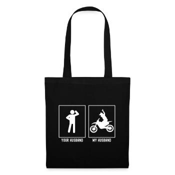 Votre mari - Mon mari - Moto sans mains - Sac en tissu - noir - Devant