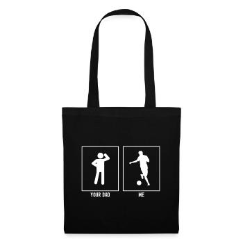 Ton père - moi - Jouons au football - Sac en tissu - noir - Devant