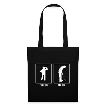 Ton père - Mon père - Golfeur - Sac en tissu - noir - Devant