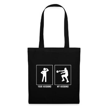 Her Husband - My Husband - Passing Basketball - Tote Bag - black - Front