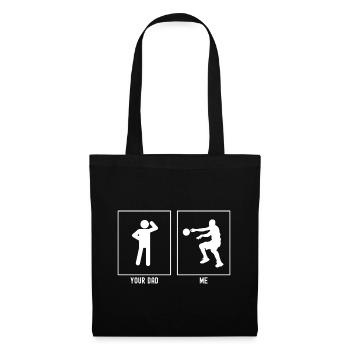Ton père - Moi - Jeu de passes de basketball - Sac en tissu - noir - Devant