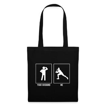 Her husband - me - tennis player blow - Tote Bag - black - Front