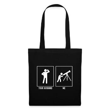 Her Husband - Me - Astronomy Telescope - Tote Bag - black - Front