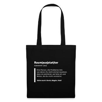 Raumausstatter Definition für Handwerker - Stoffbeutel - Schwarz - Vorne