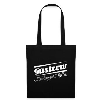 Güstrow - Lieblingsort mit Stadtnamen - Stoffbeutel - Schwarz - Vorne
