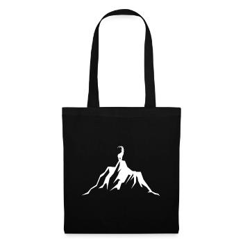 Chèvre - Montagne - (2) - Sac en tissu - noir - Devant