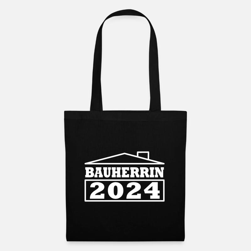 Stolze Bauherrin 2024 - Eigenheim Design - Stoffbeutel - Schwarz
