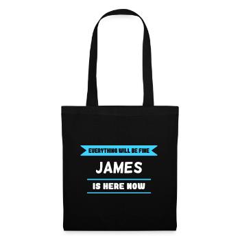 James Name Spruch für stolzen James - Stoffbeutel - Schwarz - Vorne