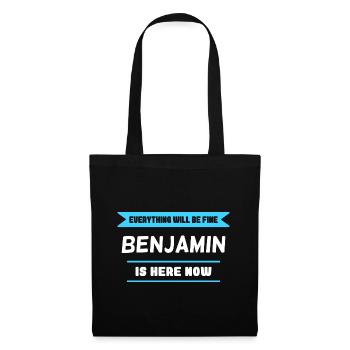 Benjamin Name Spruch für stolze Benjamins - Stoffbeutel - Schwarz - Vorne