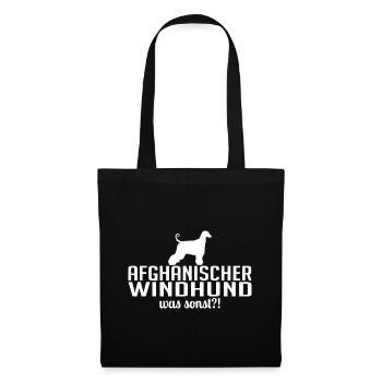 AFGHANISCHER WINDHUND was sonst Wilsigns Hunde - Stoffbeutel - Schwarz - Vorne
