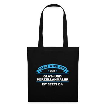Glas- Porzellanmaler Design für stolze Handwerker - Stoffbeutel - Schwarz - Vorne