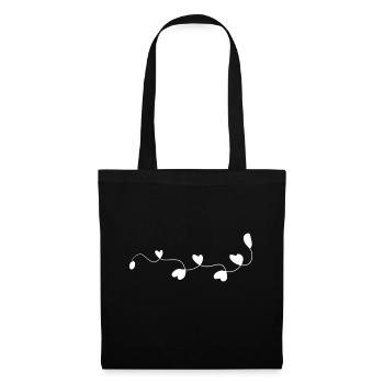 line leaves heart heart symbol stroke - Tote Bag - black - Front
