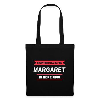 Margaret Namenszusatz für stolze Margareten - Stoffbeutel - Schwarz - Vorne