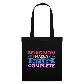 Mutter Mama Großmutter Geschenk - Stoffbeutel - Schwarz - Vorne