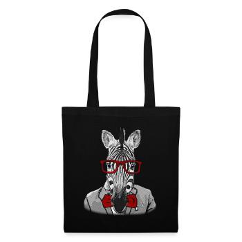 Hipster Zebra - Sac en tissu - noir - Devant