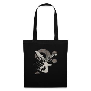 Bass Clef Bass Guitar Shirt pour bassiste - Sac en tissu - noir - Devant