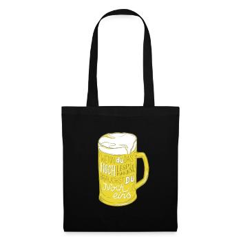 Bière boire de l'alcool - Sac en tissu - noir - Devant