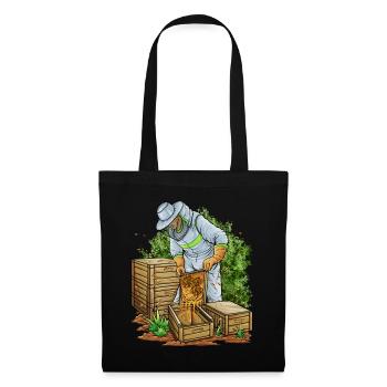 Apiculteur apiculteur abeille - Sac en tissu - noir - Devant