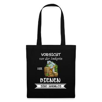 Vorsicht vor der Imkerin - Stoffbeutel - Schwarz - Vorne