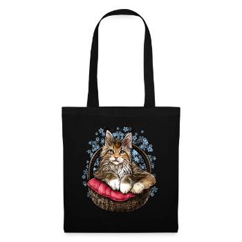 Chat Maine Coon - Sac en tissu - noir - Devant