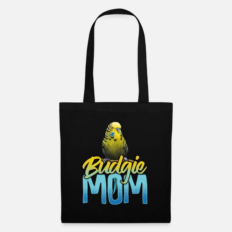 Wellensittich Mama Mutter Mutti - Stoffbeutel - Schwarz