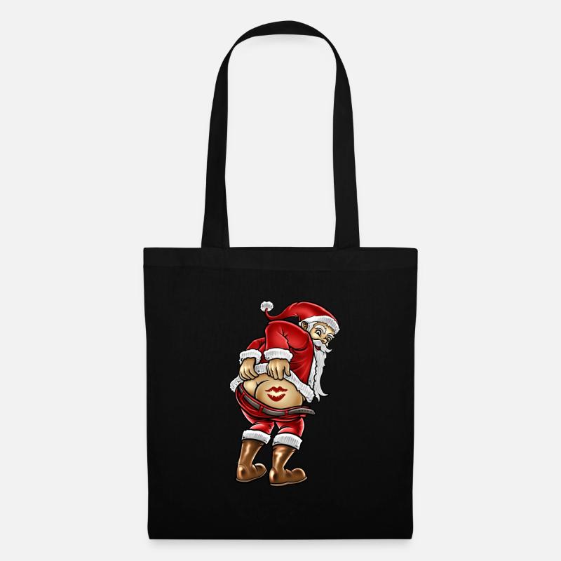 Santa Claus Weihnachtsmann - Stoffbeutel - Schwarz