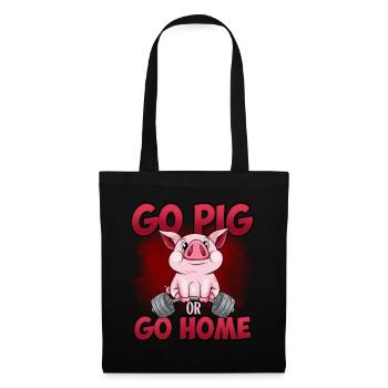 Cochon Fitness Sport Drôle - Sac en tissu - noir - Devant