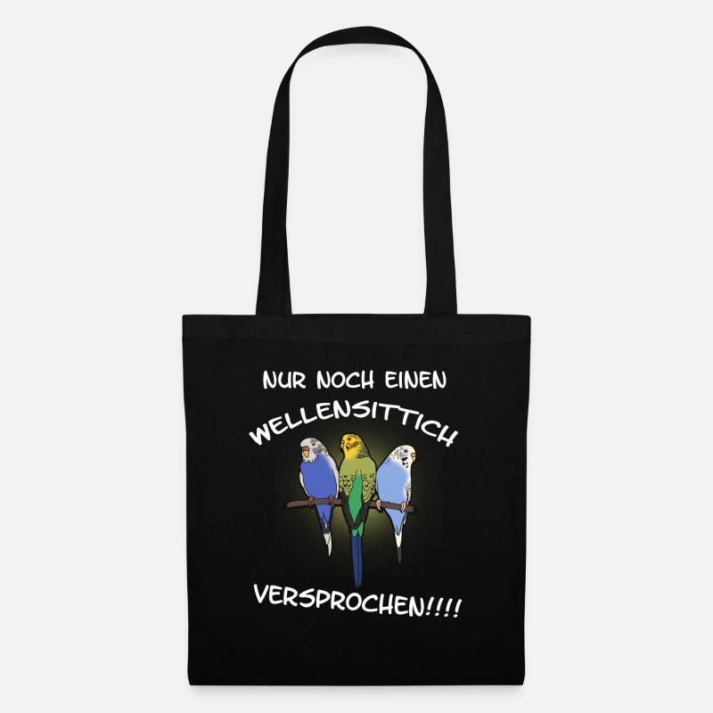 Wellensittich Versprochen - Stoffbeutel - Schwarz