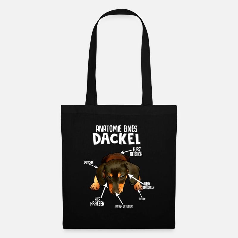 Dackel Hund Hunderasse - Stoffbeutel - Schwarz