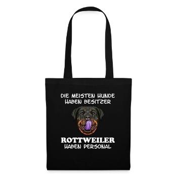 Besitzer Personal Rottweiler Hund - Stoffbeutel - Schwarz - Vorne