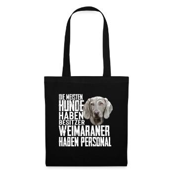 Weimaraner Hund Hunderasse - Stoffbeutel - Schwarz - Vorne