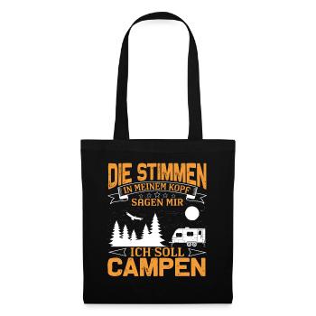 Ich soll Campen - Stoffbeutel - Schwarz - Vorne