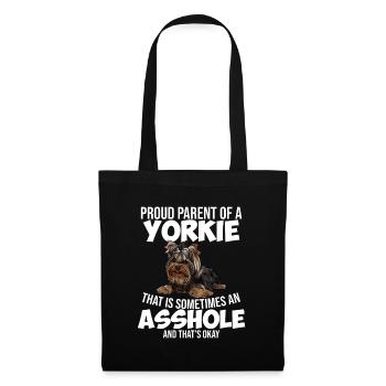 Yorkshire Terrier Hund Spruch - Stoffbeutel - Schwarz - Vorne