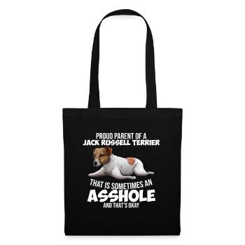 Chien Jack Russell Terrier - Sac en tissu - noir - Devant