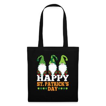 Happy St Patricks Day Irische Zwerge Kleeblatt - Stoffbeutel - Schwarz - Vorne