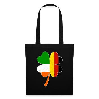 Kleeblatt Deutsch Irische Flagge St Patricks Day - Stoffbeutel - Schwarz - Vorne