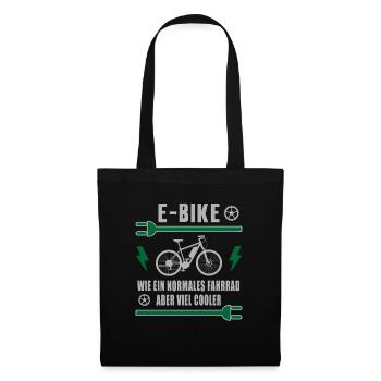 E-Bike Normales Fahrrad Aber Cooler Elektrorad - Stoffbeutel - Schwarz - Vorne