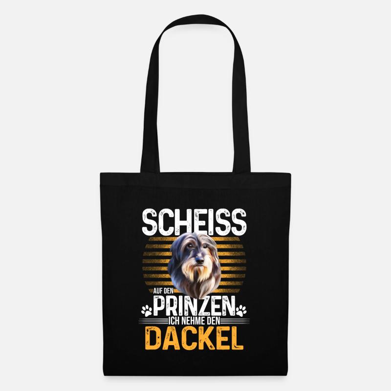 Dackel Dachshund Rauhaardackel - Stoffbeutel - Schwarz