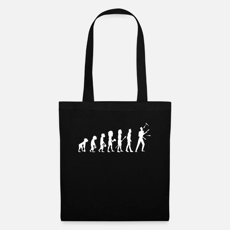 Evolution Jongleur Zirkus Jonglieren Fun Geschenk - Stoffbeutel - Schwarz