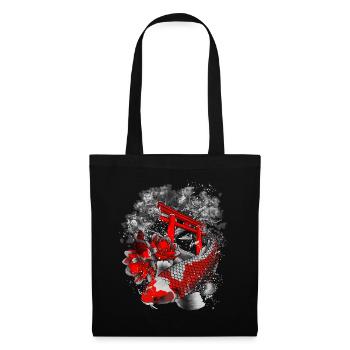 Asiatique Koi Geisha Japon - Sac en tissu - noir - Devant
