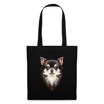 Portrait de chien Chihuahua - Sac en tissu - noir - Devant