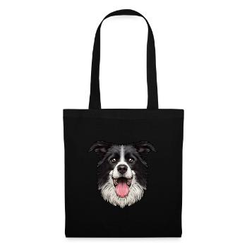 Chien Border Collie - Sac en tissu - noir - Devant