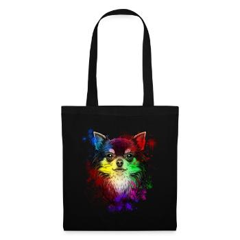 Portrait de chien Chihuahua - Sac en tissu - noir - Devant