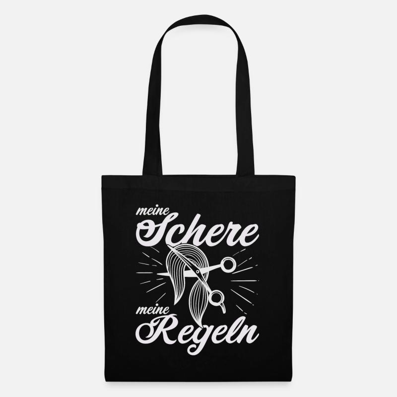 Meine Schere meine Regeln - Stoffbeutel - Schwarz